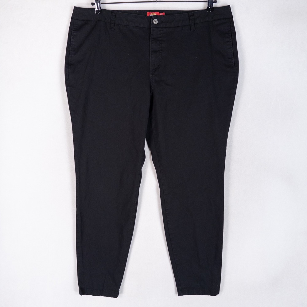 Dickies Original Lowrider Skinny Pant Womens Plus Size 20 Black Stretch Casual